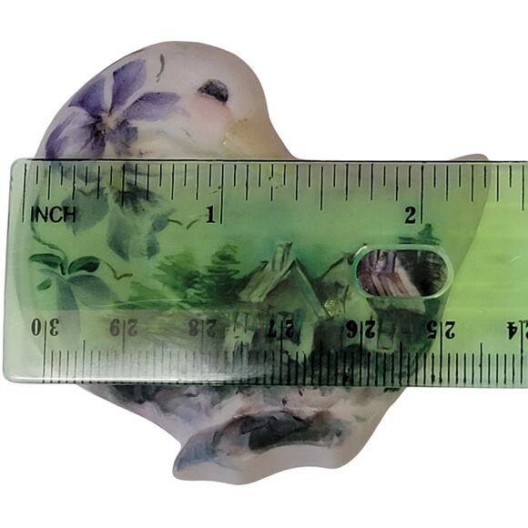 VTG 80s Porcelain Goose Ornament Hand Painted Houses Flowers Trees Hobby Piece - Picture 8 of 8